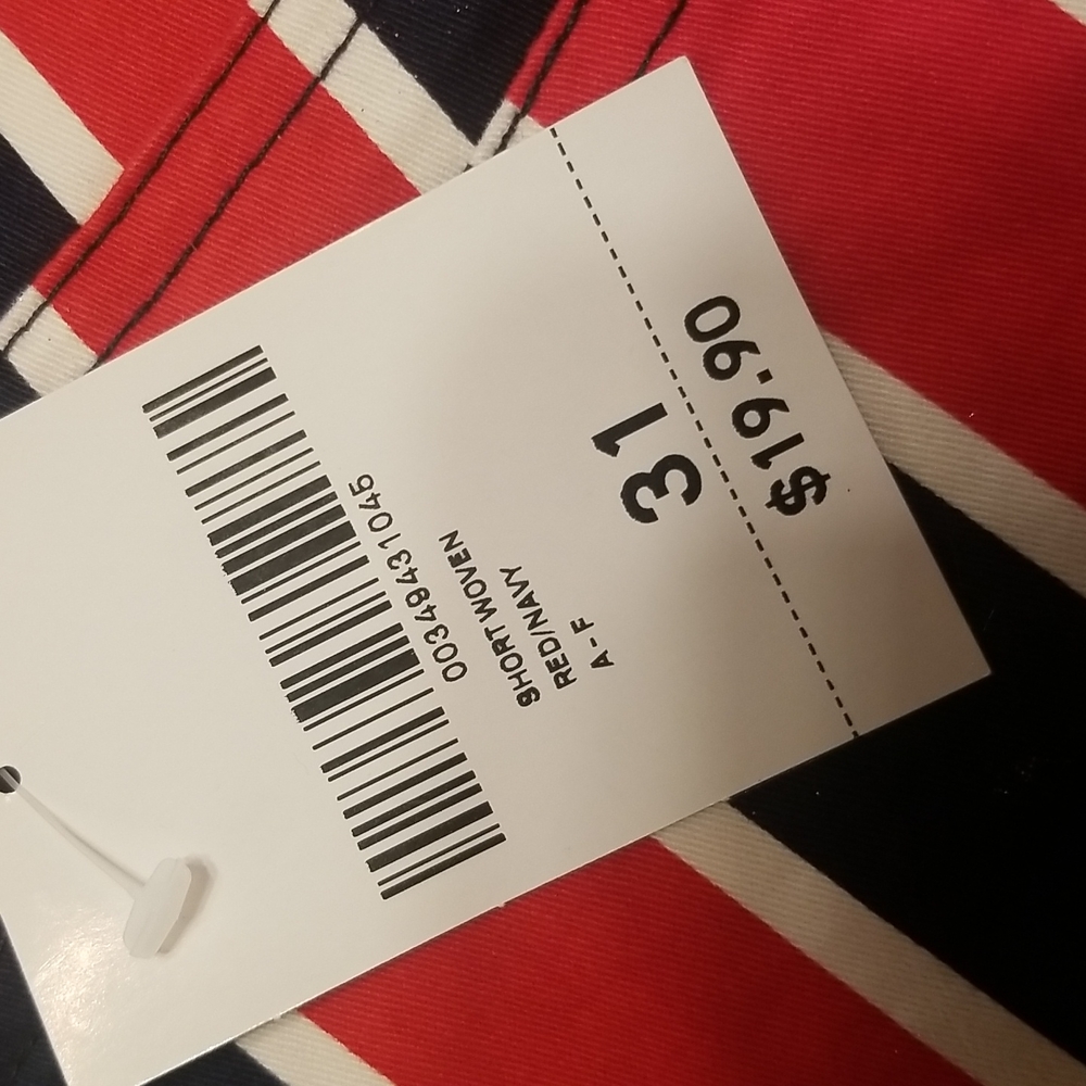 NWT Forever 21 Mens Bermudas Striped Red White & Navy, yellow - Picture 5 of 7